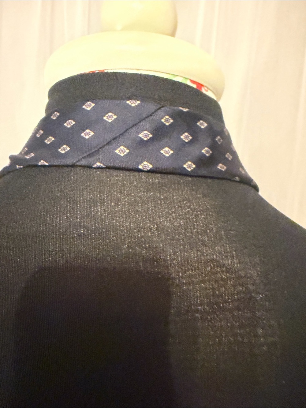 Bert Pulitzer 100% Silk Navy Blue Geometric Foulard Necktie Vintage Preppy - Picture 8 of 16
